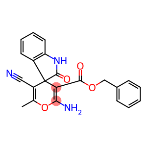 2-amino-3-[(benzyloxy)carbonyl]-5-cyano-1',3'-dihydro-6-methyl-2'-oxospiro[4H-pyran-4,3'-(2'H)-indole]