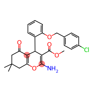 methyl 2-amino-4-{2-[(4-chlorobenzyl)oxy]phenyl}-7,7-dimethyl-5-oxo-5,6,7,8-tetrahydro-4H-chromene-3-carboxylate