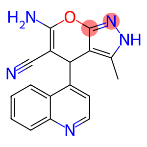 6-amino-3-methyl-4-(4-quinolinyl)-2,4-dihydropyrano[2,3-c]pyrazole-5-carbonitrile