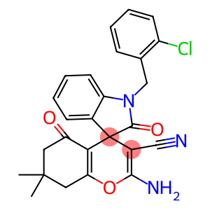 2-amino-1'-(2-chlorobenzyl)-3-cyano-7,7-dimethyl-2',5-dioxo-1',3',5,6,7,8-hexahydrospiro[4H-chromene-4,3'-(2'H)-indole]