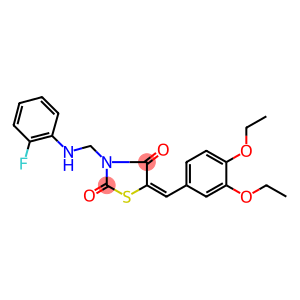5-(3,4-diethoxybenzylidene)-3-[(2-fluoroanilino)methyl]-1,3-thiazolidine-2,4-dione