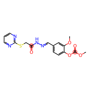 2-methoxy-4-{2-[(2-pyrimidinylsulfanyl)acetyl]carbohydrazonoyl}phenyl methyl carbonate