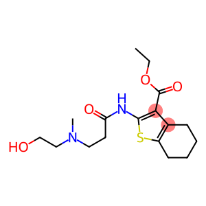 Benzo[b]thiophene-3-carboxylic acid, 4,5,6,7-tetrahydro-2-[[3-[(2-hydroxyethyl)methylamino]-1-oxopropyl]amino]-, ethyl ester
