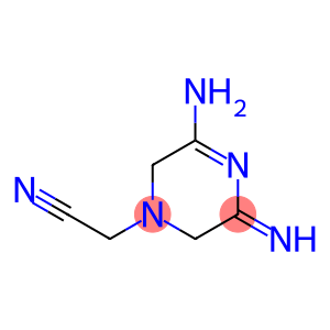 1(2H)-Pyrazineacetonitrile, 5-amino-3,6-dihydro-3-imino-