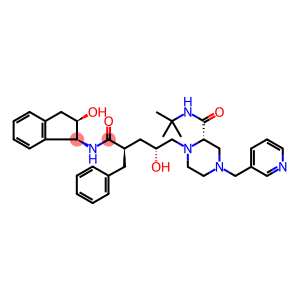 L-threo-Pentonamide, 2,3,5-trideoxy-N-[(1S,2R)-2,3-dihydro-2-hydroxy-1H-inden-1-yl]-5-[(2S)-2-[[(1,1-dimethylethyl)amino]carbonyl]-4-(3-pyridinylmethyl)-1-piperazinyl]-2-(phenylmethyl)-