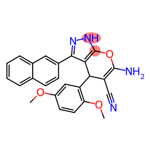 6-amino-4-(2,5-dimethoxyphenyl)-1,4-dihydro-3-(2-naphthalenyl)-pyrano[2,3-c]pyrazole-5-carbonitrile