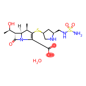 1-Azabicyclo[3.2.0]hept-2-ene-2-carboxylic acid, 3-[[(3S,5S)-5-[[(aminosulfonyl)amino]methyl]-3-pyrrolidinyl]thio]-6-[(1R)-1-hydroxyethyl]-4-methyl-7-oxo-, hydrate