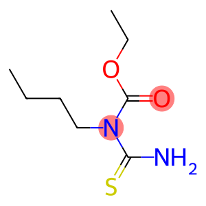 Carbamic  acid,  (aminothioxomethyl)butyl-,  ethyl  ester  (9CI)