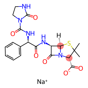 sodium (2S,5R,6R)-3,3-dimethyl-7-oxo-6-{[(2S)-2-{[(2-oxoimidazolidin-1-yl)carbonyl]amino}-2-phenylacetyl]amino}-4-thia-1-azabicyclo[3.2.0]heptane-2-carboxylate