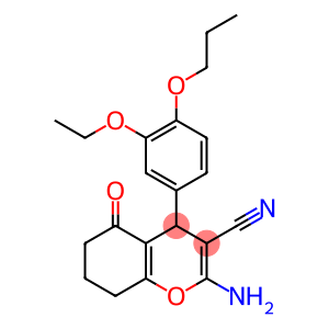 4H-1-Benzopyran-3-carbonitrile, 2-amino-4-(3-ethoxy-4-propoxyphenyl)-5,6,7,8-tetrahydro-5-oxo-