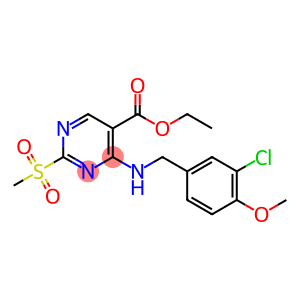 5-Pyrimidinecarboxylic acid, 4-[[(3-chloro-4-methoxyphenyl)methyl]amino]-2-(methylsulfonyl)-, ethyl ester