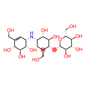 (1R,2R,3S,4S,6R)-2,3-dihydroxy-6-(hydroxymethyl)-4-{[(1S,4R,5S,6S)-4,5,6-trihydroxy-3-(hydroxymethyl)cyclohex-2-en-1-yl]amino}cyclohexyl beta-D-glucopyranoside
