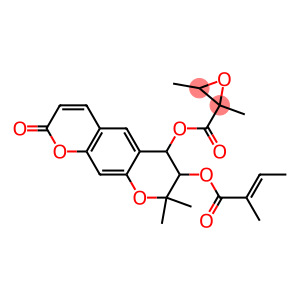 2,3-Dimethyloxiranecarboxylic acid [3,4-dihydro-2,2-dimethyl-3-[(2-methyl-1-oxo-2-butenyl)oxy]-8-oxo-2H,8H-benzo[1,2-b:5,4-b']dipyran-4-yl] ester