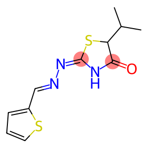 2-thiophenecarbaldehyde (5-isopropyl-4-oxo-1,3-thiazolidin-2-ylidene)hydrazone