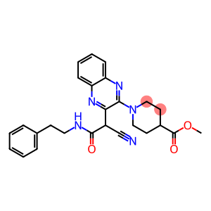 methyl 1-(3-(1-cyano-2-oxo-2-(phenethylamino)ethyl)quinoxalin-2-yl)piperidine-4-carboxylate
