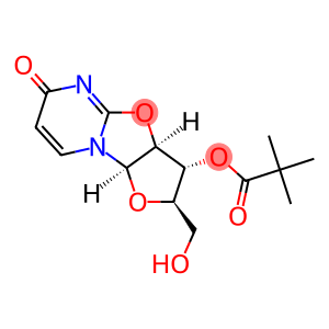 2,2-Dimethylpropionic acid (2R)-2,3,3aβ,9aβ-tetrahydro-2α-(hydroxymethyl)-6-oxo-6H-furo[2',3':4,5]oxazolo[3,2-a]pyrimidin-3β-yl ester