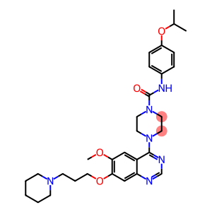 (4-(6-Methoxy-7-(3-piperidylpropoxy)quinazolin-4-yl)piperazinyl)-N-(4-(methylethoxy)phenyl)carboxamide