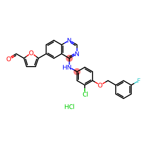 5-(4-((3-Chloro-4-((3-fluorobenzyl)oxy)phenyl)amino)-quinazolin-6-yl)furan-2-carbaldehyde hydr