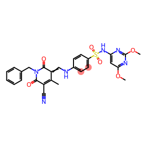 4-{[(1-benzyl-5-cyano-4-methyl-2,6-dioxo-1,6-dihydropyridin-3(2H)-ylidene)methyl]amino}-N-(2,6-dimethoxypyrimidin-4-yl)benzenesulfonamide