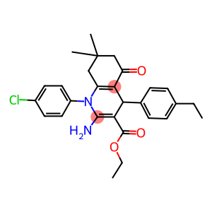 ethyl 2-amino-1-(4-chlorophenyl)-4-(4-ethylphenyl)-7,7-dimethyl-5-oxo-1,4,5,6,7,8-hexahydro-3-quinolinecarboxylate