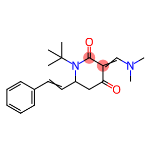 (3Z)-1-tert-butyl-3-[(dimethylamino)methylidene]-6-[(E)-2-phenylethenyl]piperidine-2,4-dione
