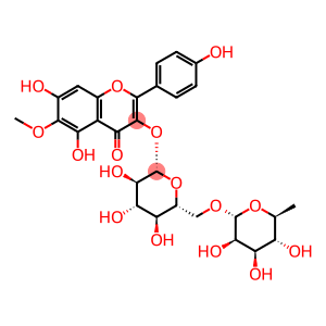4H-1-Benzopyran-4-one, 3-[[6-O-(6-deoxy-α-L-mannopyranosyl)-β-D-glucopyranosyl]oxy]-5,7-dihydroxy-2-(4-hydroxyphenyl)-6-methoxy-