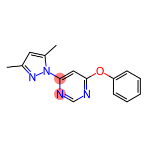 PYRIMIDINE, 4-(3,5-DIMETHYL-1H-PYRAZOL-1-YL)-6-PHENOXY-