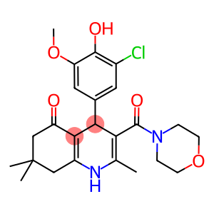 4-(3-chloro-4-hydroxy-5-methoxyphenyl)-2,7,7-trimethyl-3-(4-morpholinylcarbonyl)-4,6,7,8-tetrahydro-5(1H)-quinolinone