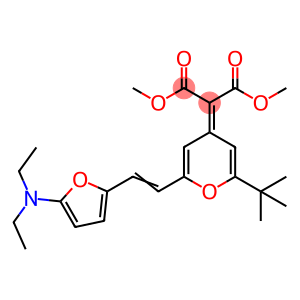 Propanedioic  acid,  [2-[2-[5-(diethylamino)-2-furanyl]ethenyl]-6-(1,1-dimethylethyl)-4H-pyran-4-ylidene]-,  dimethyl  ester  (9CI)