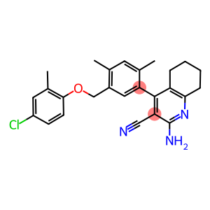 2-amino-4-{5-[(4-chloro-2-methylphenoxy)methyl]-2,4-dimethylphenyl}-5,6,7,8-tetrahydro-3-quinolinecarbonitrile