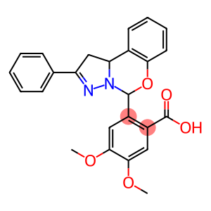 4,5-Dimethoxy-2-(2-phenyl-1,10b-dihydropyrazolo[1,5-c][1,3]benzoxazin-5-yl)benzoic acid