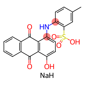 Benzenesulfonic acid 2-[(9, 10-dihydro-4-hydroxy-9, 10-dioxo-1-anthracenyl) aminol-5-methyl], monosodium salt