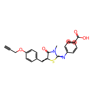4-({3-methyl-4-oxo-5-[4-(2-propynyloxy)benzylidene]-1,3-thiazolidin-2-ylidene}amino)benzoic acid