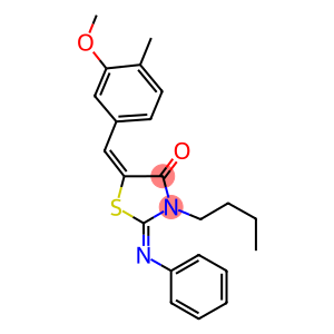 3-butyl-5-(3-methoxy-4-methylbenzylidene)-2-(phenylimino)-1,3-thiazolidin-4-one