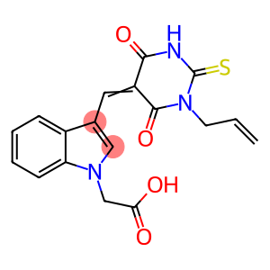 {3-[(1-allyl-4,6-dioxo-2-thioxotetrahydro-5(2H)-pyrimidinylidene)methyl]-1H-indol-1-yl}acetic acid