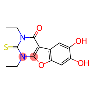 Benzofuro[2,3-d]pyrimidin-4(1H)-one,  1,3-diethyl-2,3-dihydro-6,7-dihydroxy-2-thioxo-
