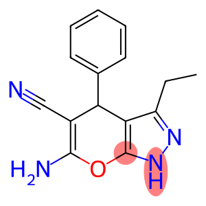 Pyrano[2,3-c]pyrazole-5-carbonitrile, 6-amino-3-ethyl-1,4-dihydro-4-phenyl-