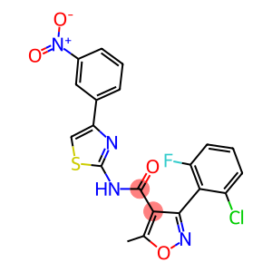 3-(2-chloro-6-fluorophenyl)-N-(4-{3-nitrophenyl}-1,3-thiazol-2-yl)-5-methyl-4-isoxazolecarboxamide