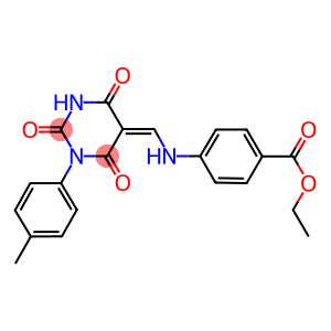 ethyl 4-{[(1-(4-methylphenyl)-2,4,6-trioxotetrahydro-5(2H)-pyrimidinylidene)methyl]amino}benzoate