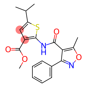 methyl 5-isopropyl-2-{[(5-methyl-3-phenylisoxazol-4-yl)carbonyl]amino}thiophene-3-carboxylate