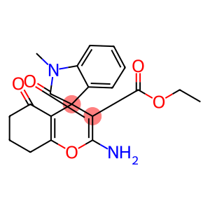 ethyl 2-amino-1'-methyl-2',5-dioxo-1',3',5,6,7,8-hexahydro-spiro[4H-chromene-4,3'-(2'H)-indole]-3-carboxylate
