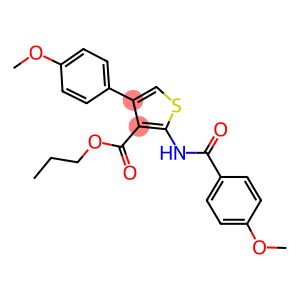 propyl 2-[(4-methoxybenzoyl)amino]-4-(4-methoxyphenyl)-3-thiophenecarboxylate