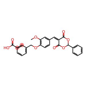 3-({4-[(4,6-dioxo-2-phenyl-1,3-dioxan-5-ylidene)methyl]-2-methoxyphenoxy}methyl)benzoic acid