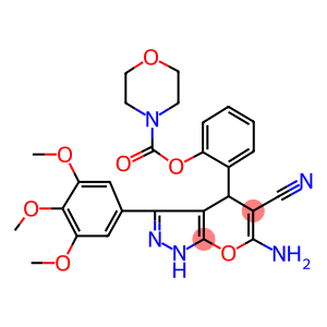 2-[6-amino-5-cyano-3-(3,4,5-trimethoxyphenyl)-1,4-dihydropyrano[2,3-c]pyrazol-4-yl]phenyl 4-morpholinecarboxylate
