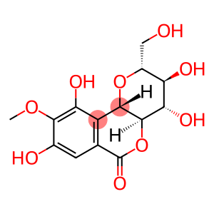 α-Resorcylic acid, 4-methoxy-2-[tetrahydro-3,4,5-trihydroxy-6-(hydroxymethyl)pyran-2-yl]-, δ-lactone (7CI)