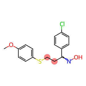 1-(4-CHLOROPHENYL)-3-[(4-METHOXYPHENYL)SULFANYL]-1-PROPANONE OXIME