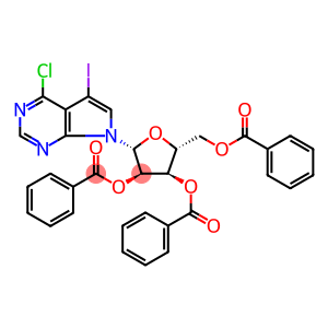 (2R,3R,4R,5R)-2-((苯甲酰氧基)甲基)-5-(4-氯-5-碘-7H-吡咯并[2,3-d]嘧啶-7-基)四氢呋喃-3-, 4-二基二苯甲酸酯