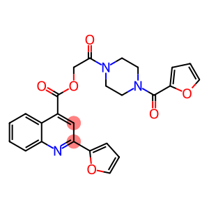 2-[4-(furan-2-carbonyl)piperazin-1-yl]-2-oxoethyl] 2-(furan-2-yl)quinoline-4-carboxylate