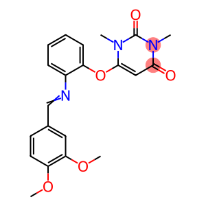 6-{2-[(3,4-dimethoxybenzylidene)amino]phenoxy}-1,3-dimethyl-2,4(1H,3H)-pyrimidinedione