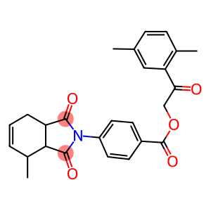 2-(2,5-dimethylphenyl)-2-oxoethyl 4-(4-methyl-1,3-dioxo-1,3,3a,4,7,7a-hexahydro-2H-isoindol-2-yl)benzoate